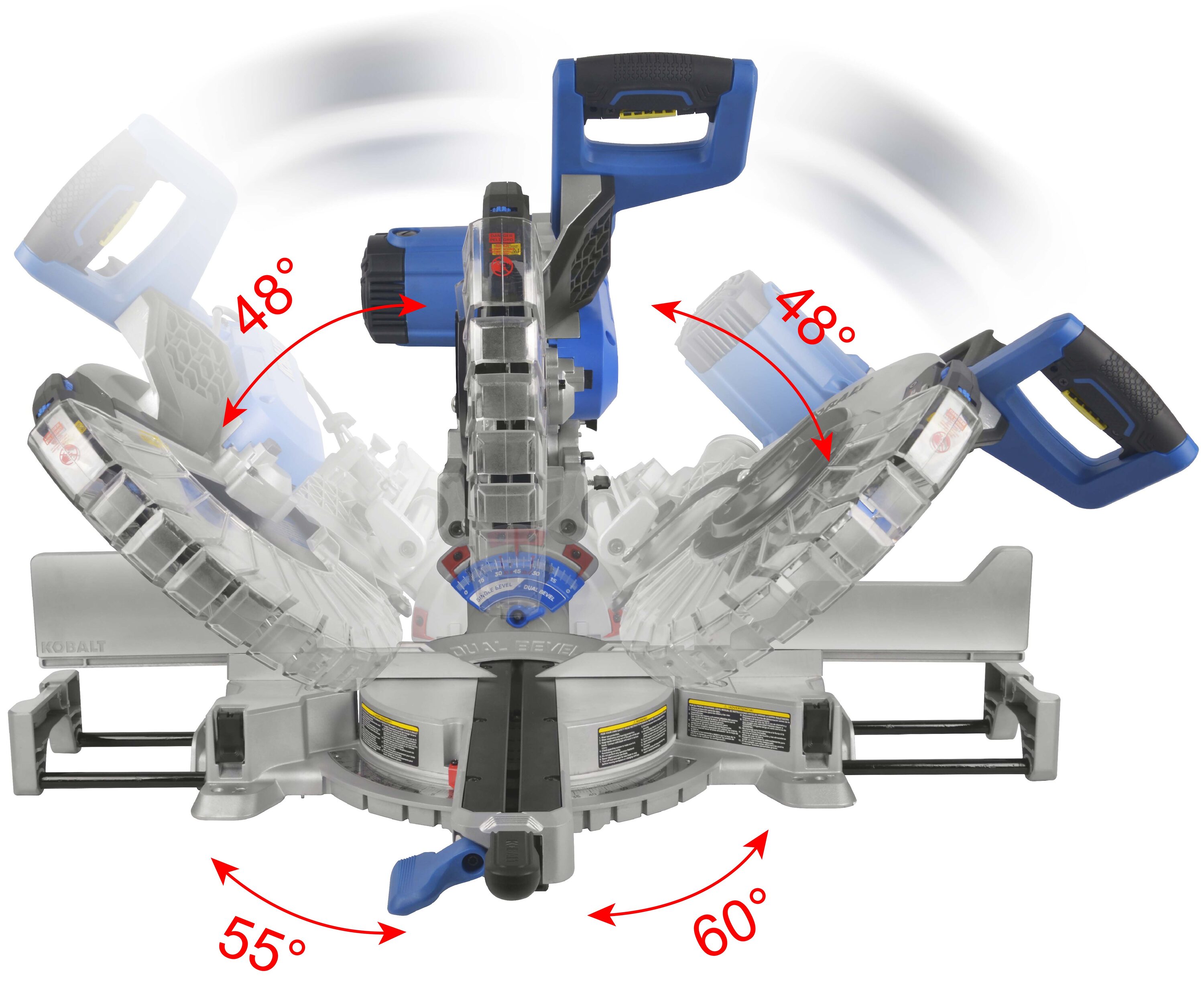 Sierra ingletadora compuesta deslizante de doble bisel compacta Kobalt Compact 12-in de 15 amperios SM3018LW
