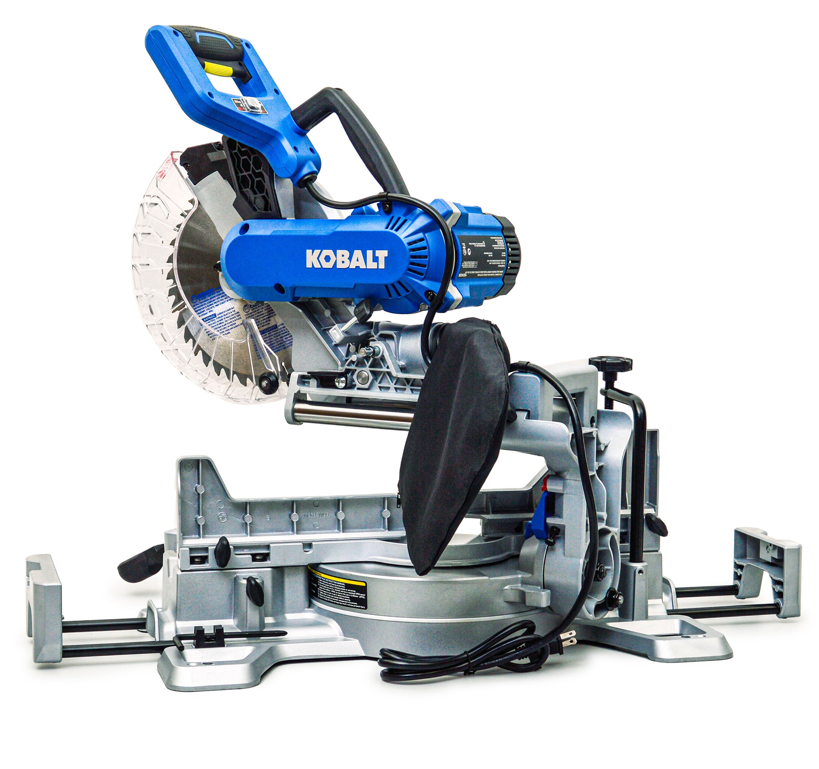 Sierra ingletadora compuesta deslizante de 10 pulgadas y doble bisel con cable de 15 amperios y diseño compacto Kobalt SM2518LW
