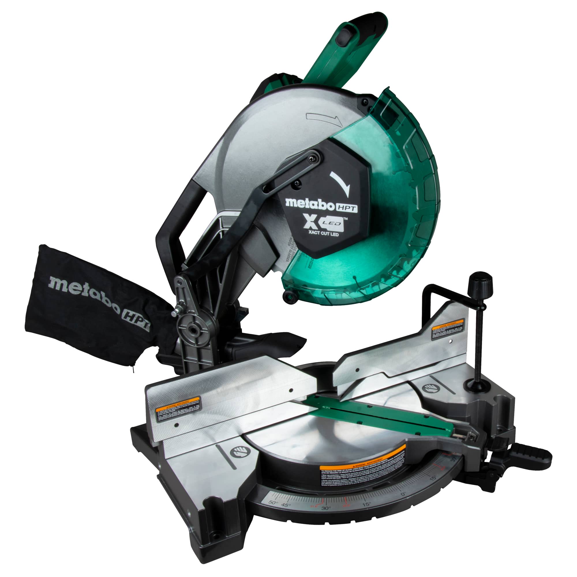 Sierra ingletadora compuesta con bisel doble de 15 pulgadas Metabo HPT C12FDHBM