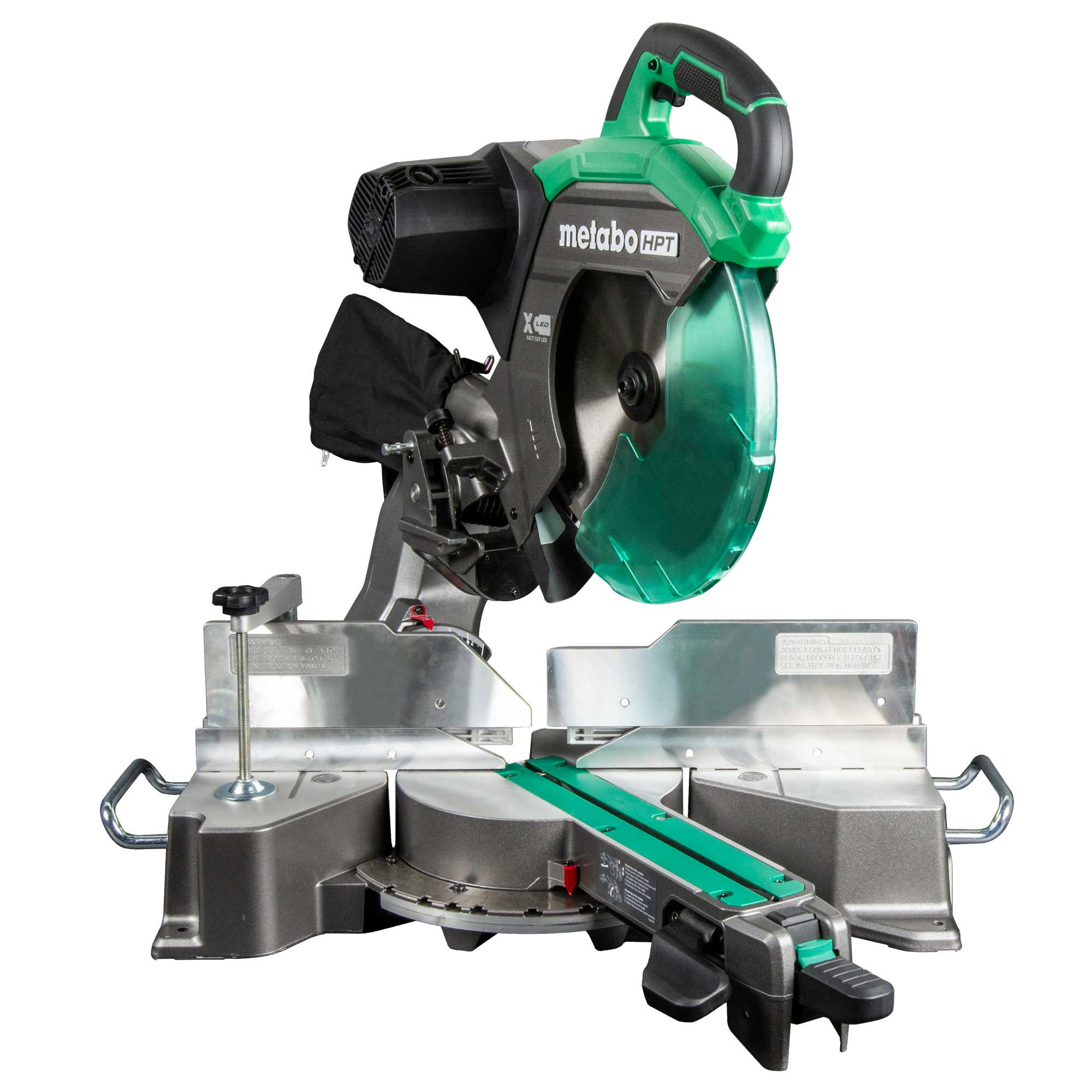 Sierra ingletadora compuesta deslizante de bisel dual con cable de 12 pulgadas y 15 amperes Metabo HPT C12RSH3M
