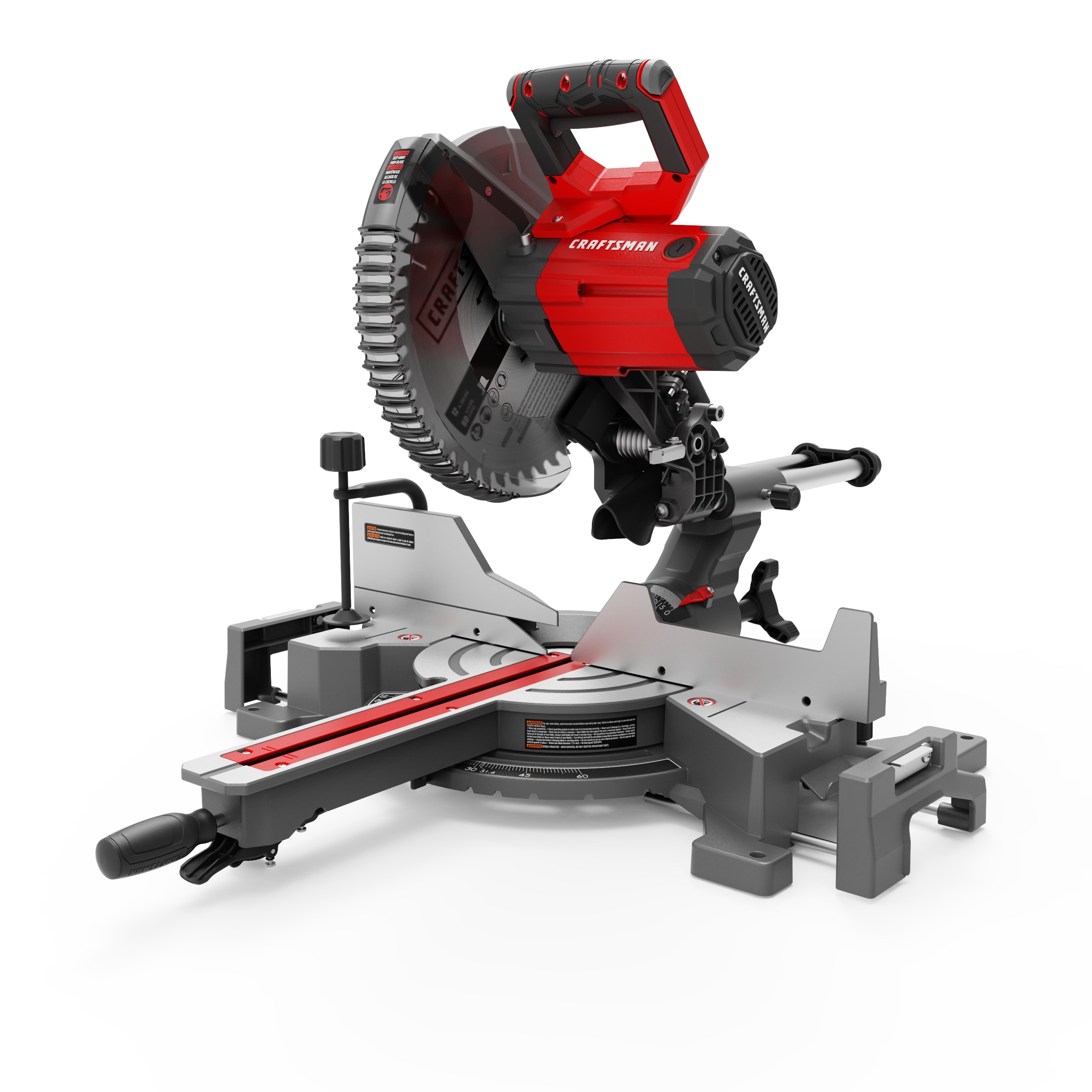 Sierra ingletadora compuesta deslizante de un solo bisel de 12 pulgadas y 15 amperios de CRAFTSMAN CMXEMAX69434505