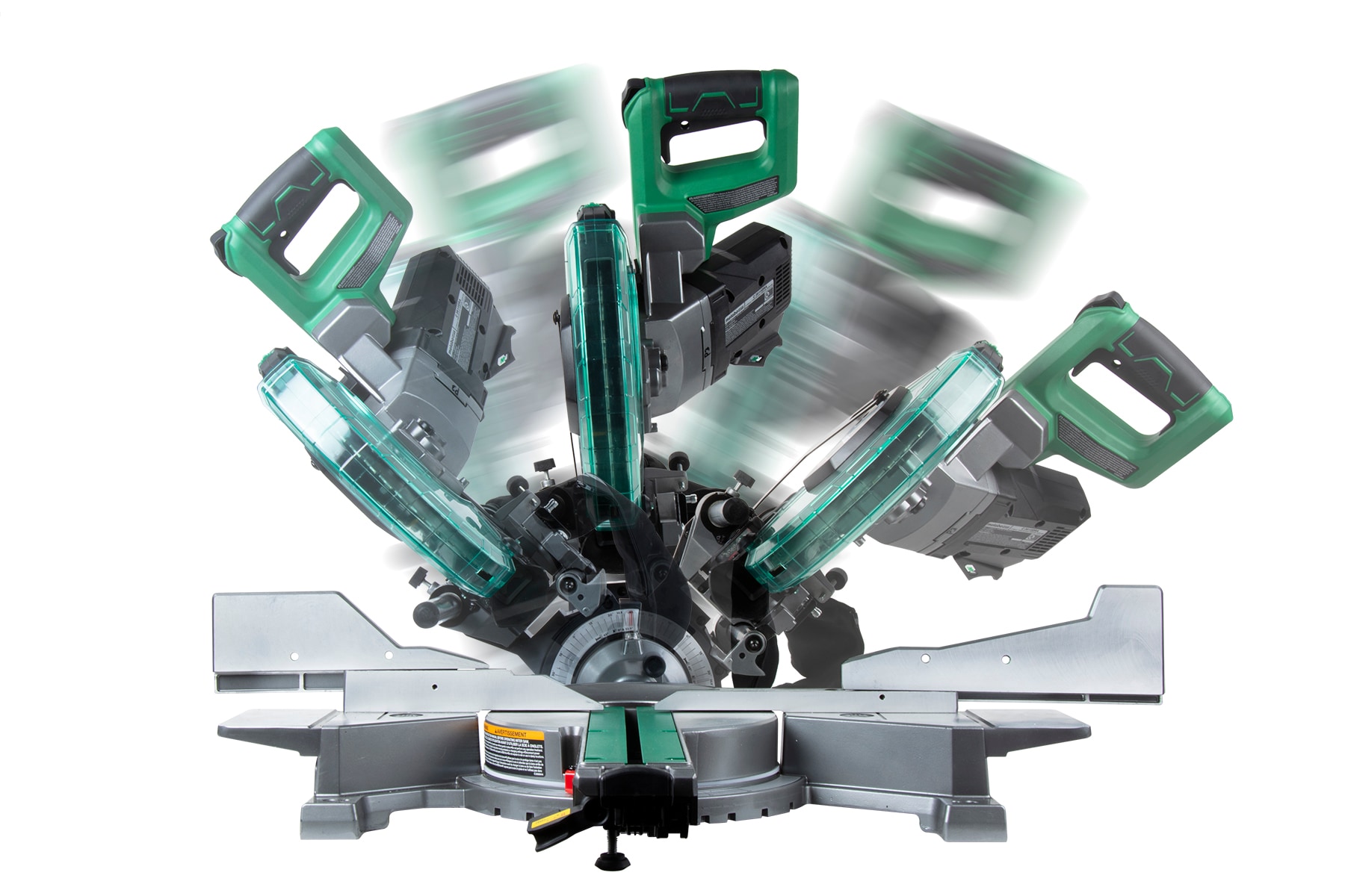 Sierra ingletadora compuesta deslizante híbrida de doble bisel de 36 voltios con guía láser (batería incluida) MultiVolt Metabo HPT 10 pulgadas C3610DRAQAM.