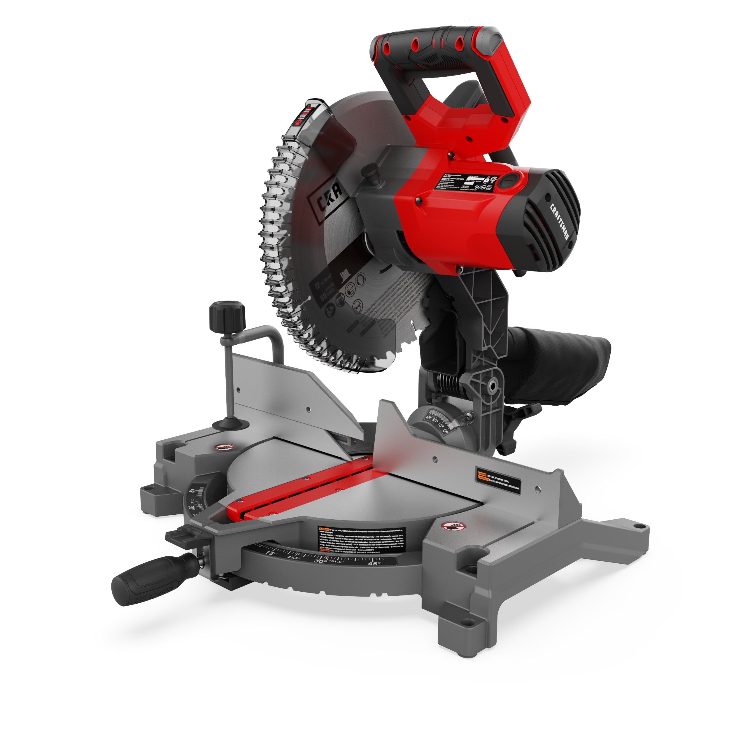 Sierra ingletadora con cable CRAFTSMAN de 12 pulgadas y 15 amperios de bisel sencillo CMXEMAX69434503