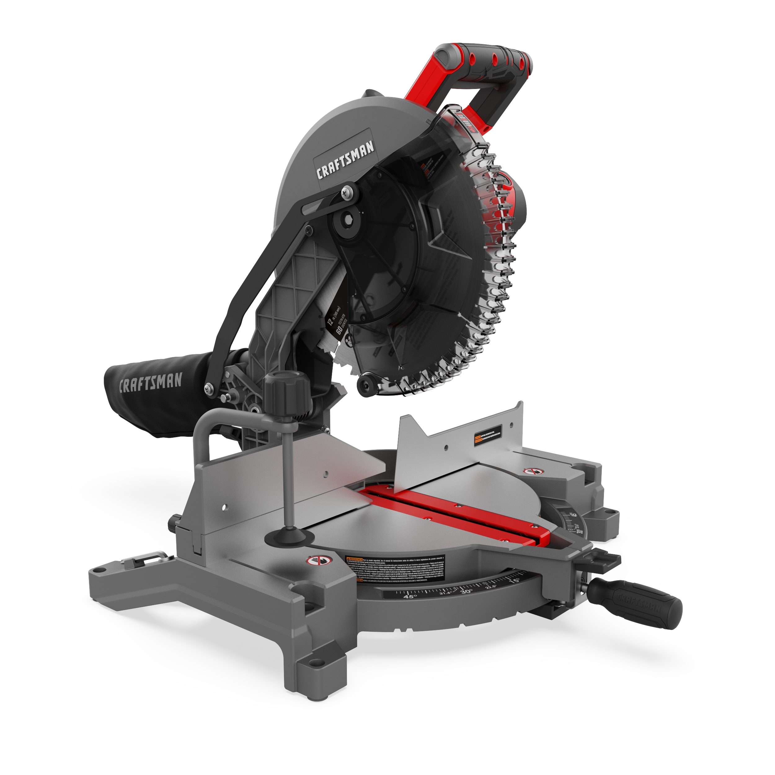 Sierra ingletadora con cable CRAFTSMAN de 12 pulgadas y 15 amperios de bisel sencillo CMXEMAX69434503
