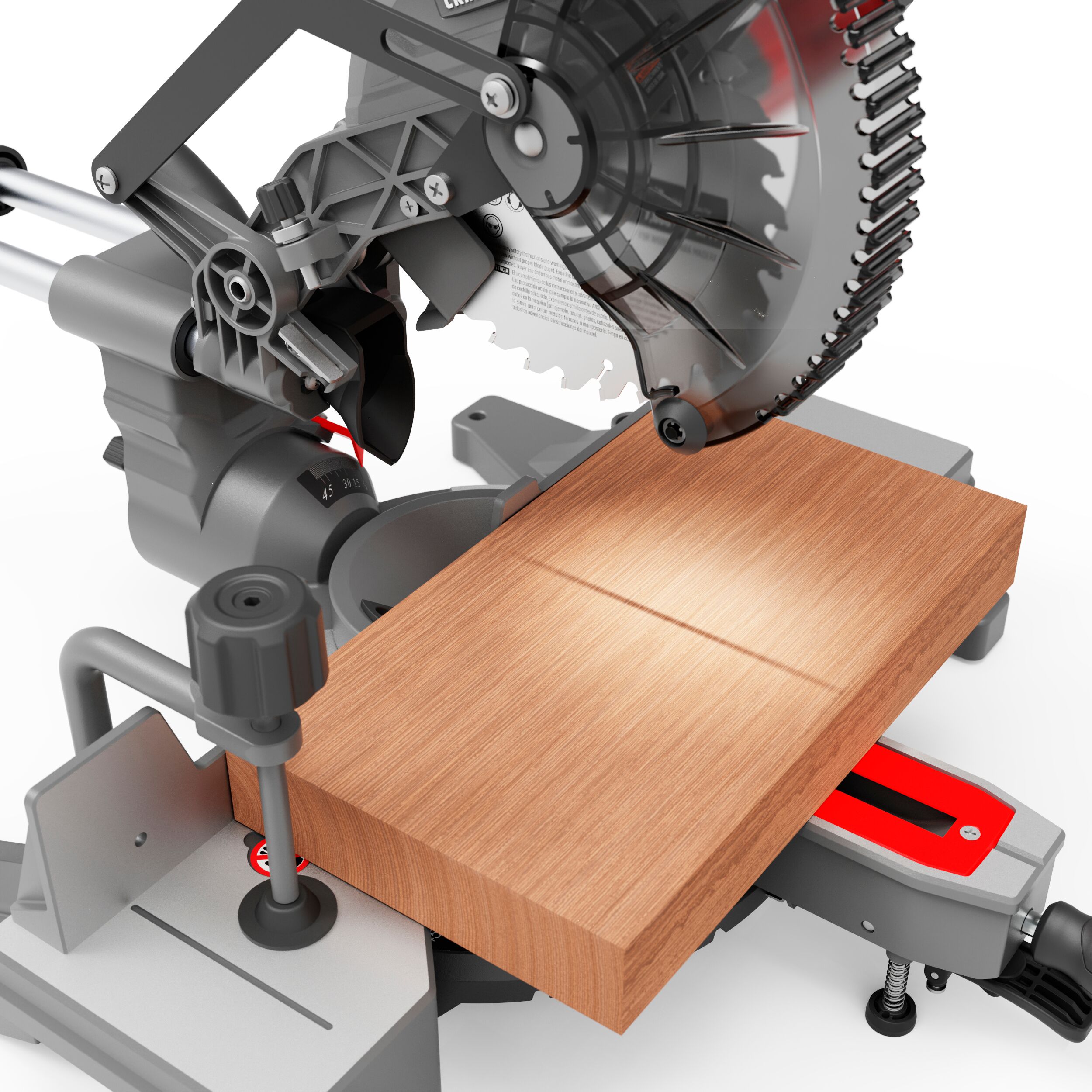 Sierra ingletadora compuesta deslizante con bisel sencillo de 7-1/4 pulgadas y 9 amperios de CRAFTSMAN CMXEMAX69434504