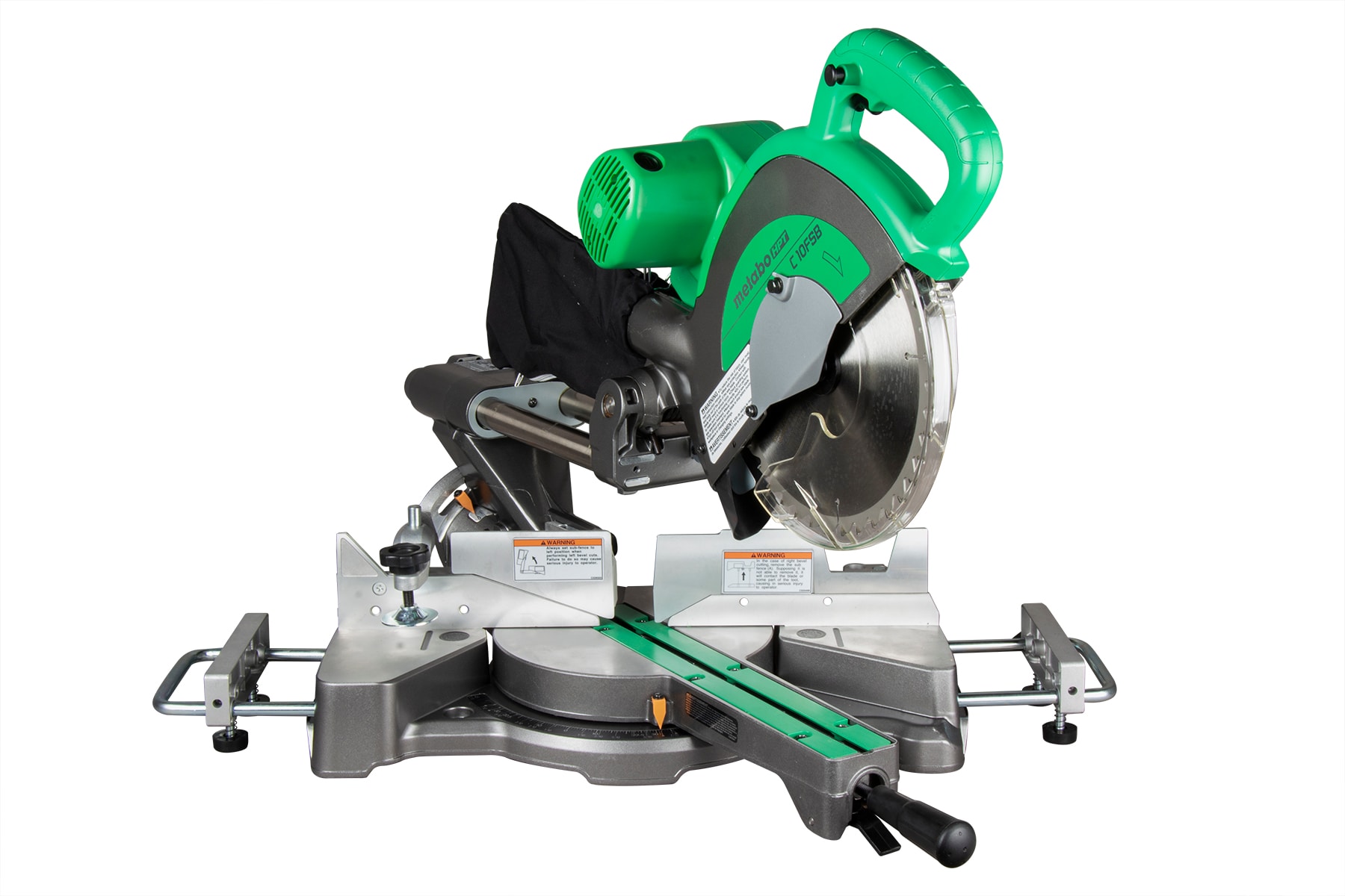 Sierra ingletadora compuesta deslizante de doble bisel de 10 pulgadas con cable Metabo HPT C10FSBSM
