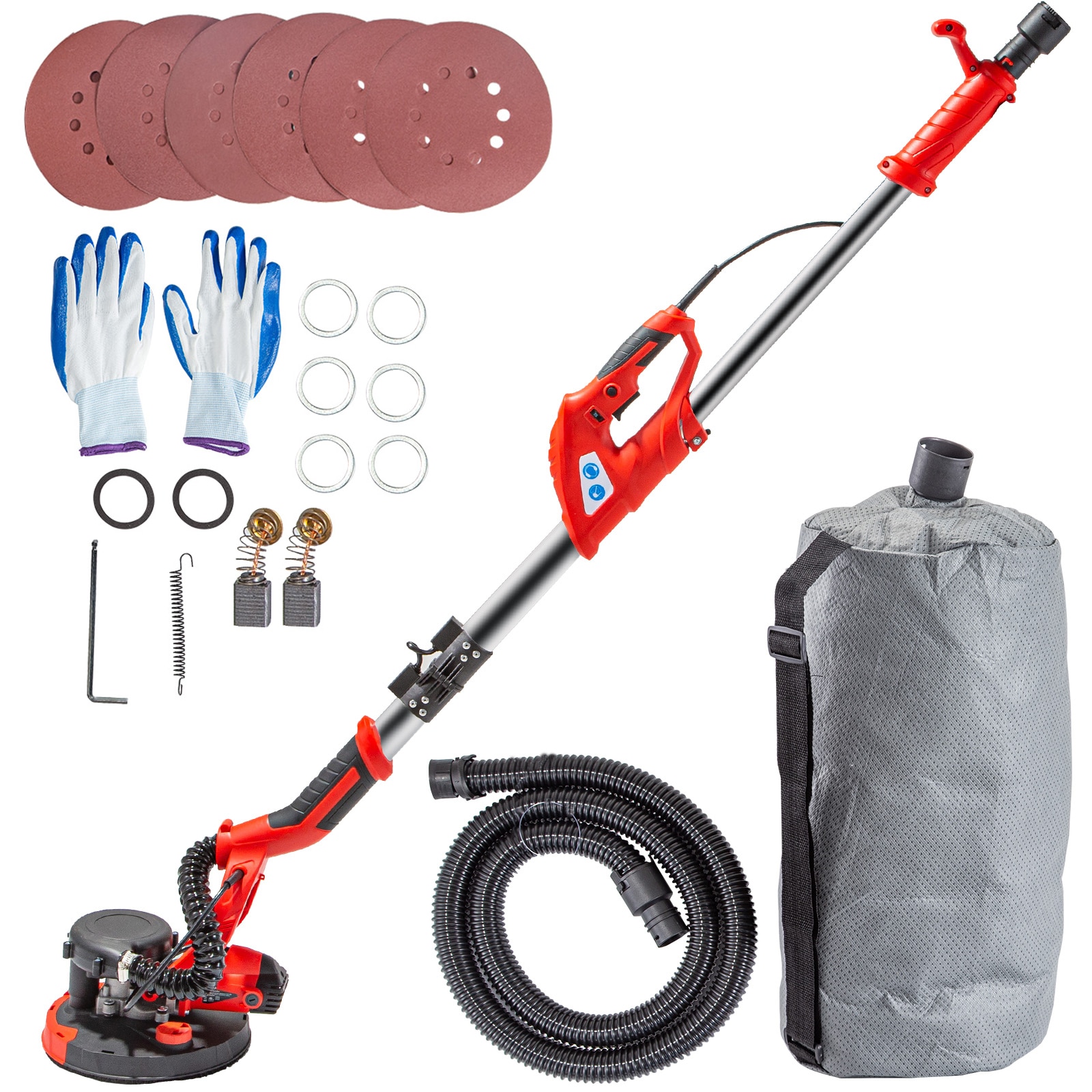 Lijadora de paneles de yeso VEVOR 850W 110 voltios 6.5 amperios Lijadora de paneles de yeso de velocidad variable con manejo de polvo QMDMJ750WZDZKD001V1