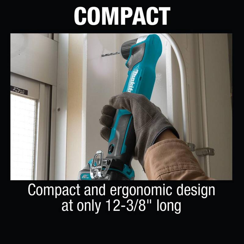 Makita 12V max CXT Kit de Taladro Angular Recto Inalámbrico de Ion de Litio de 3/8 pulg. (2.0 Ah) - AD04R1