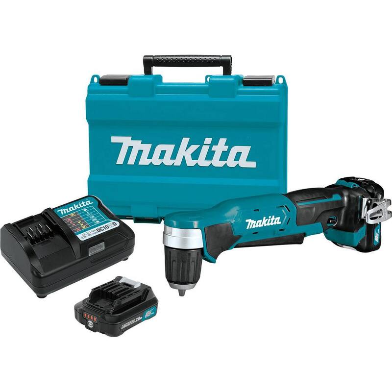 Makita 12V max CXT Kit de Taladro Angular Recto Inalámbrico de Ion de Litio de 3/8 pulg. (2.0 Ah) - AD04R1