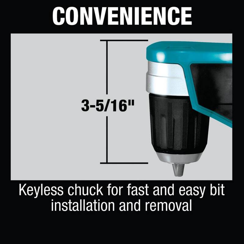 Makita 12V max CXT Kit de Taladro Angular Recto Inalámbrico de Ion de Litio de 3/8 pulg. (2.0 Ah) - AD04R1