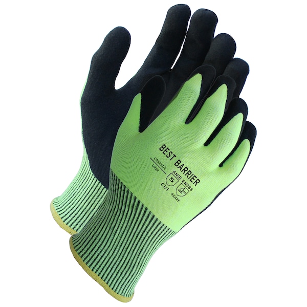 Mejor Barrera A5 Resistente al Corte, Guante Recubierto, Alta visibilidad, Nitrilo Arenoso, Talla L - CA5231L12
