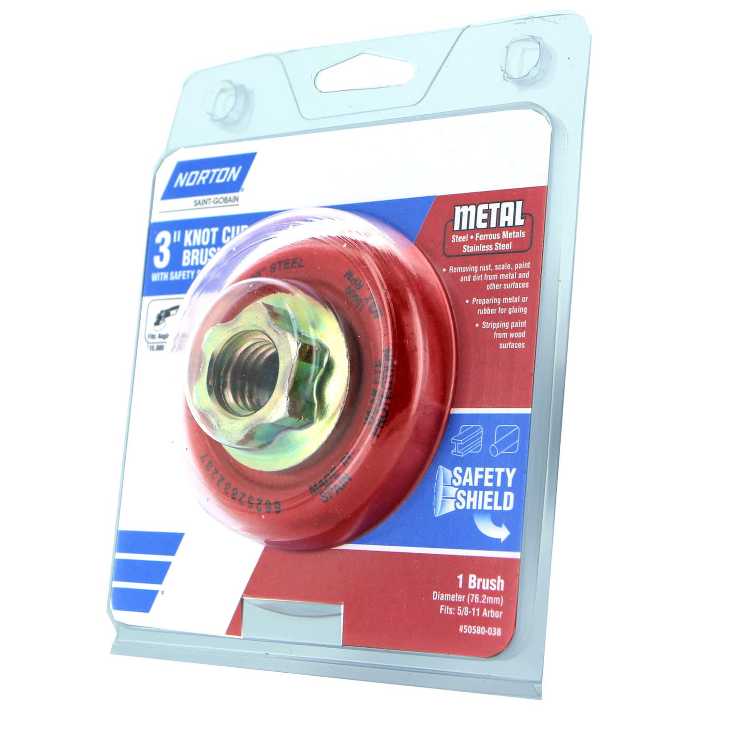 Cepillo de nudos Norton Knot Cup 3 pulgadas grueso para amoladora angular 50580-038