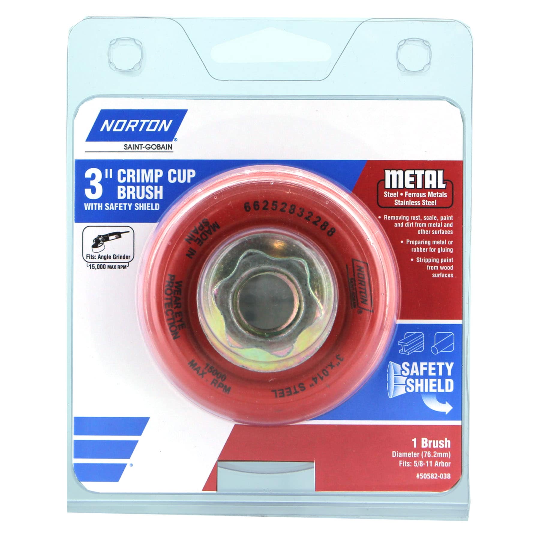 Copa de Crimpado Norton de 3 pulgadas para Esmeriladora Angular de Granallado Grueso 50582-038