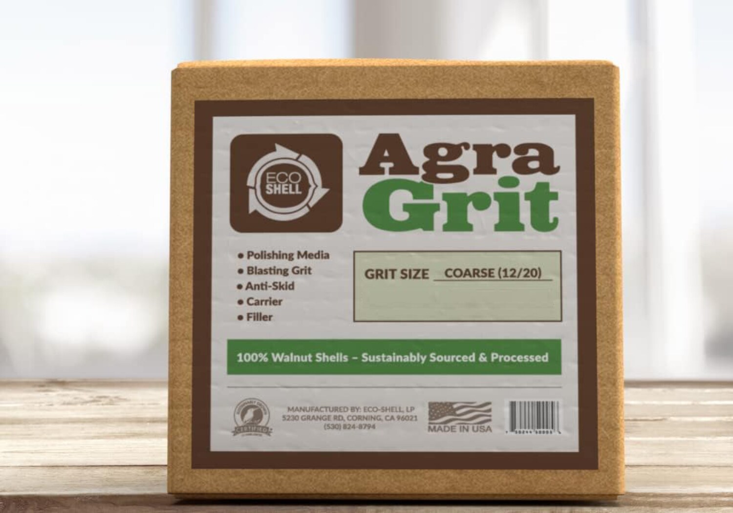 Caja de 25 libras de Agra Grit para granallado con medios de cáscara de nuez para abrasivos BGC25