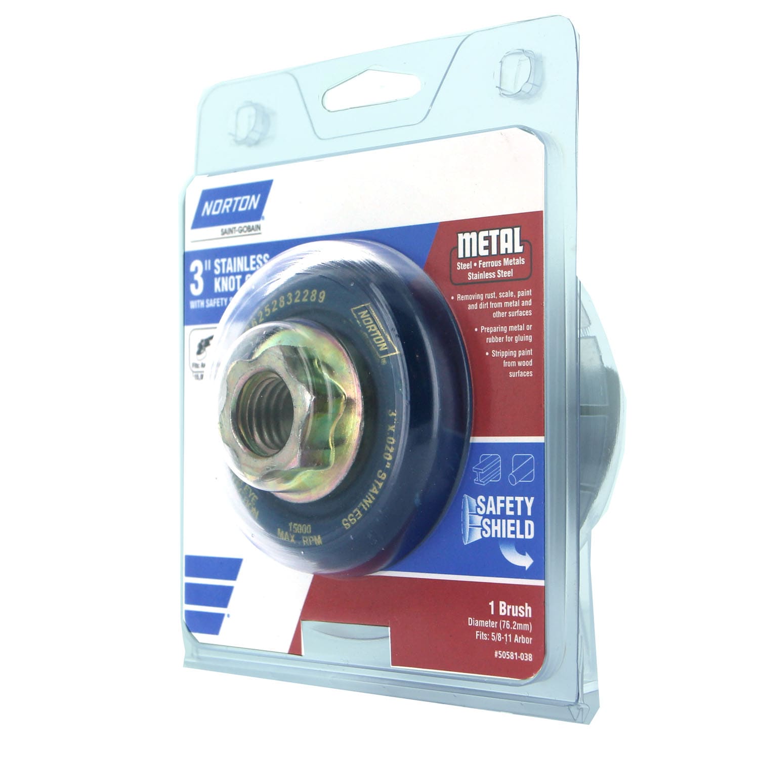 Copa de nudo Norton de 3 pulgadas para amoladora angular - Gruesa