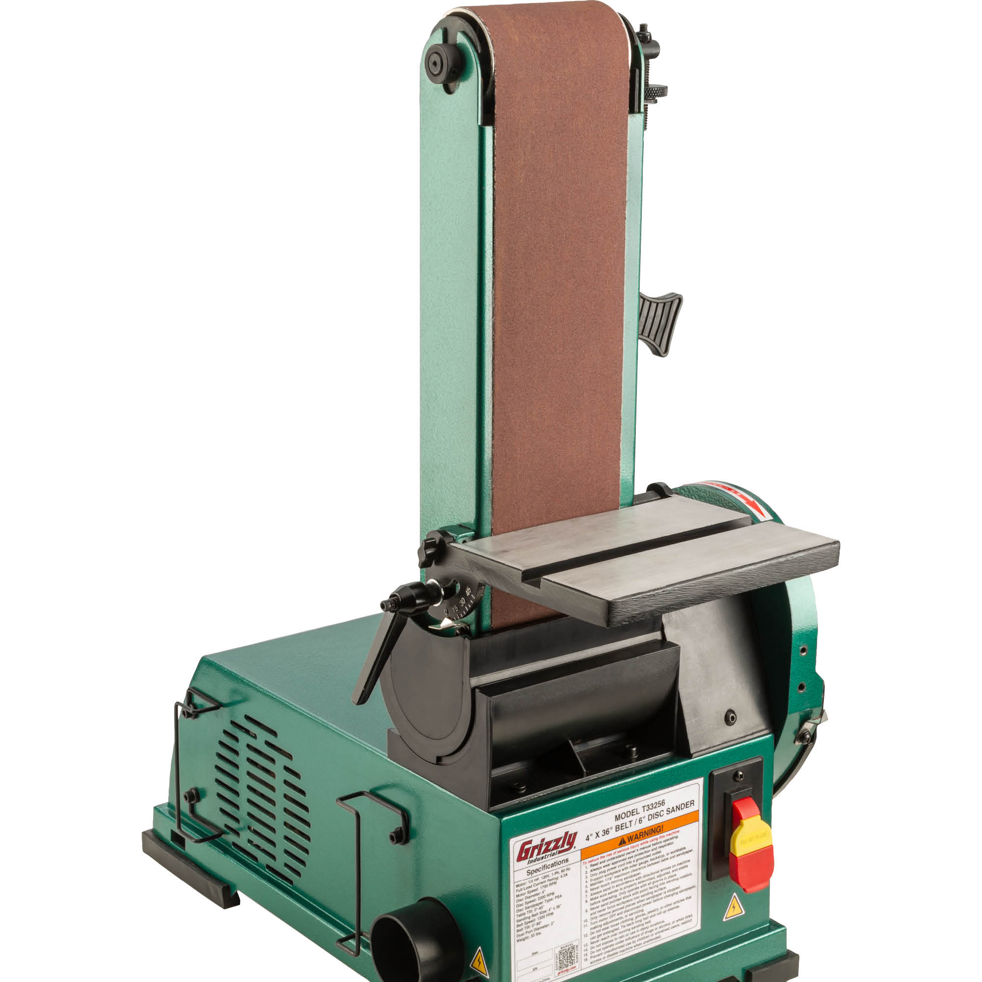 Lijadora de banco Grizzly 4 x 36 con banda de 4.3 amperios T33256