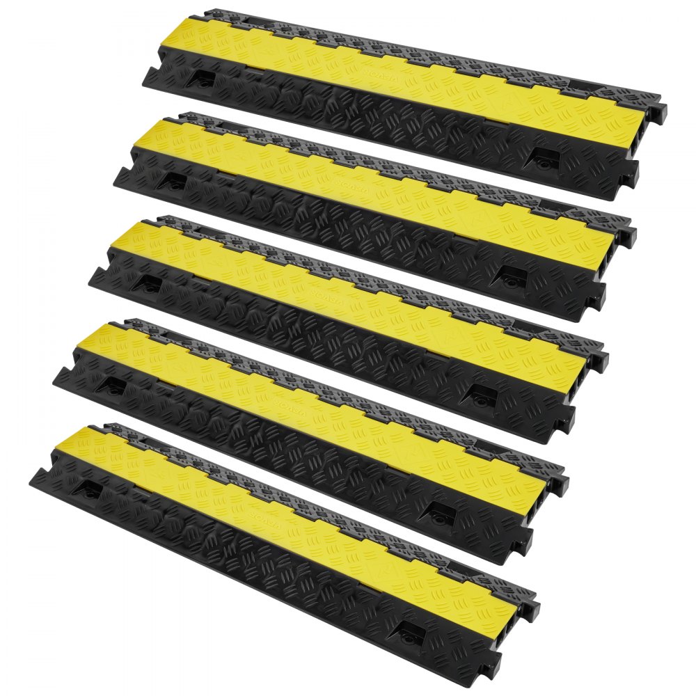 VEVOR 5PCs Cable Protector Ramp 2Channel 22000lbs Load TPU Wire Cable Cover Ramp - SK52WH1211TPU2ZI9V0