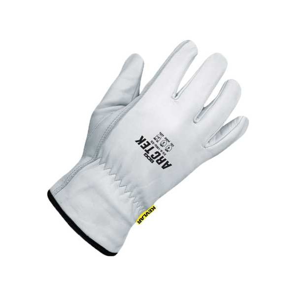 Guantes de cuero Bdg, Nivel de corte A4, Blanco / Blanco, M - 20-9-1600-S