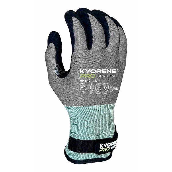 Guantes resistentes al corte para hombres Armor Guys, Nivel de corte A4, 18g, gris/negro/verde, XXL - 00-849-XXL