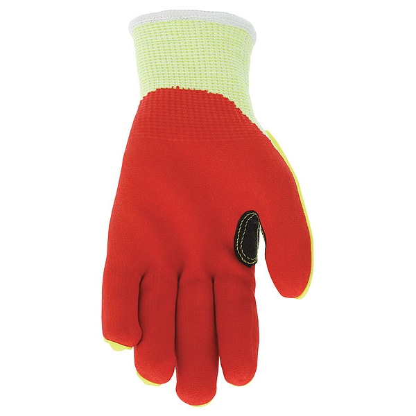 Guantes recubiertos de seguridad Mcr, Nivel de corte A5, calibre 10, rojo/blanco/amarillo, L - UT1956L