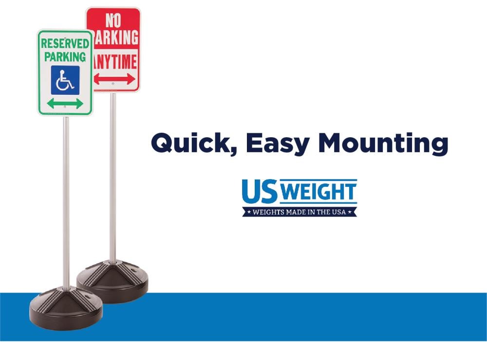 Kit de Señalización de Peso US Weight - Base de Pesas (50 lb) - Metal Plateado, Negro - Kit de Protección contra Caídas U2211
