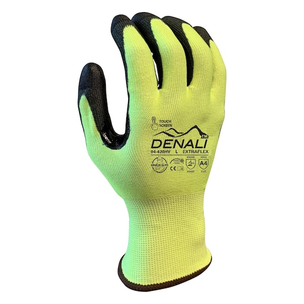 Guantes Resistentes al Corte para Hombres Armor Guys, Nivel de Corte A4, 15g, Amarillo de Alta Visibilidad, Talla M - 04-420HV-M.