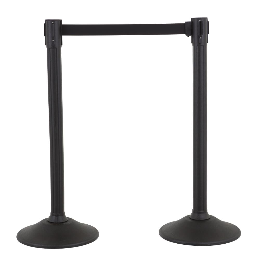 Poste de control Sentinel de US Weight con cinta retráctil negra de 6.5 pies - Montaje fácil que no requiere herramientas (paquete de 2) U3434