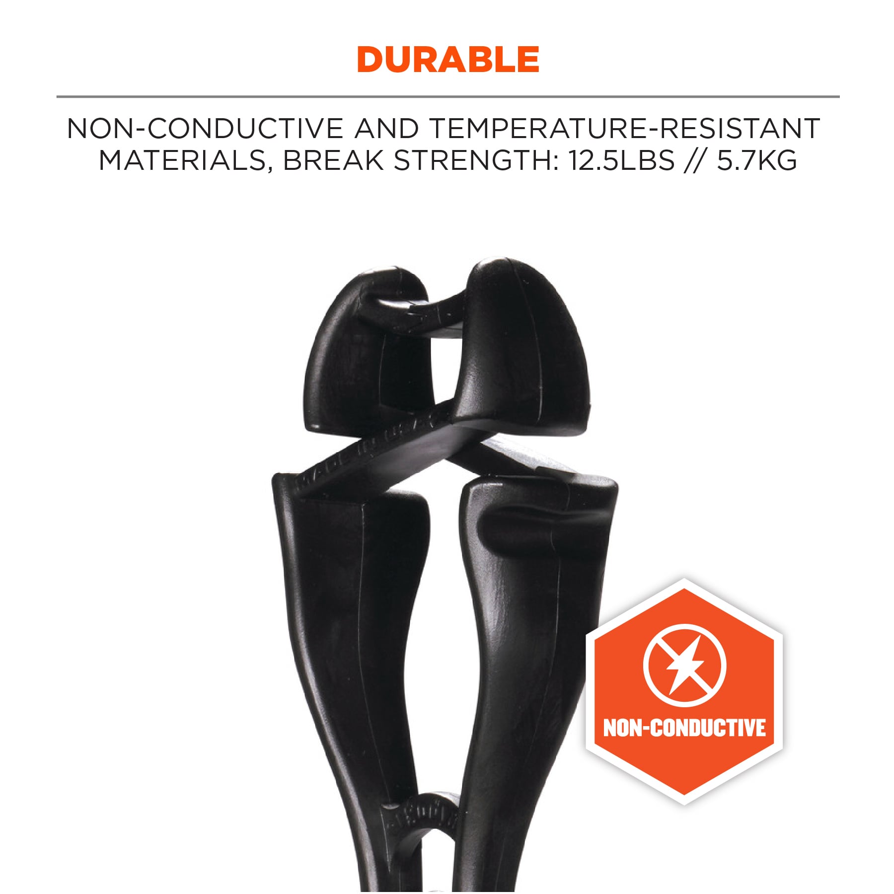 Sujetador doble de clip para guantes giratorios Ergodyne 3420 en negro