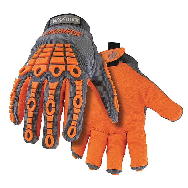 Guantes resistentes al corte y al impacto Hexarmor, Nivel de corte A6, color naranja, talla XL - 4071-XL (10)