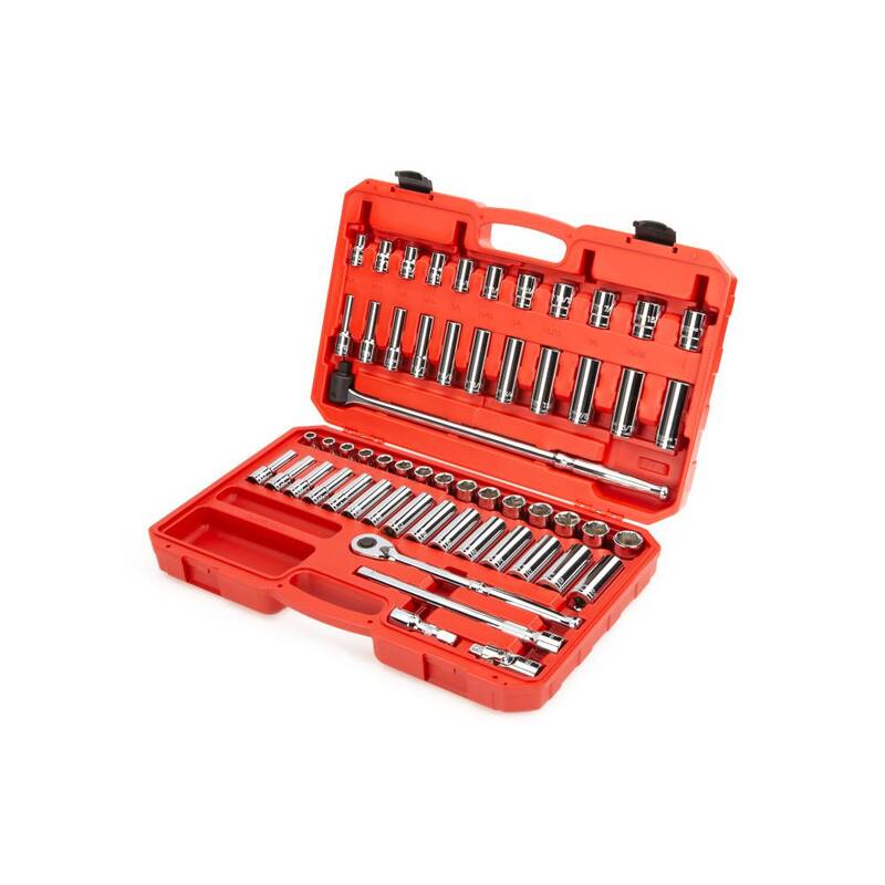 Set de Llave de Trinquete y Dados de 6 Puntas TEKTON de 1/2 pulgadas, del 3/8 al 1 pulgada, 10 mm a 24 mm (58 piezas) - SKT25301