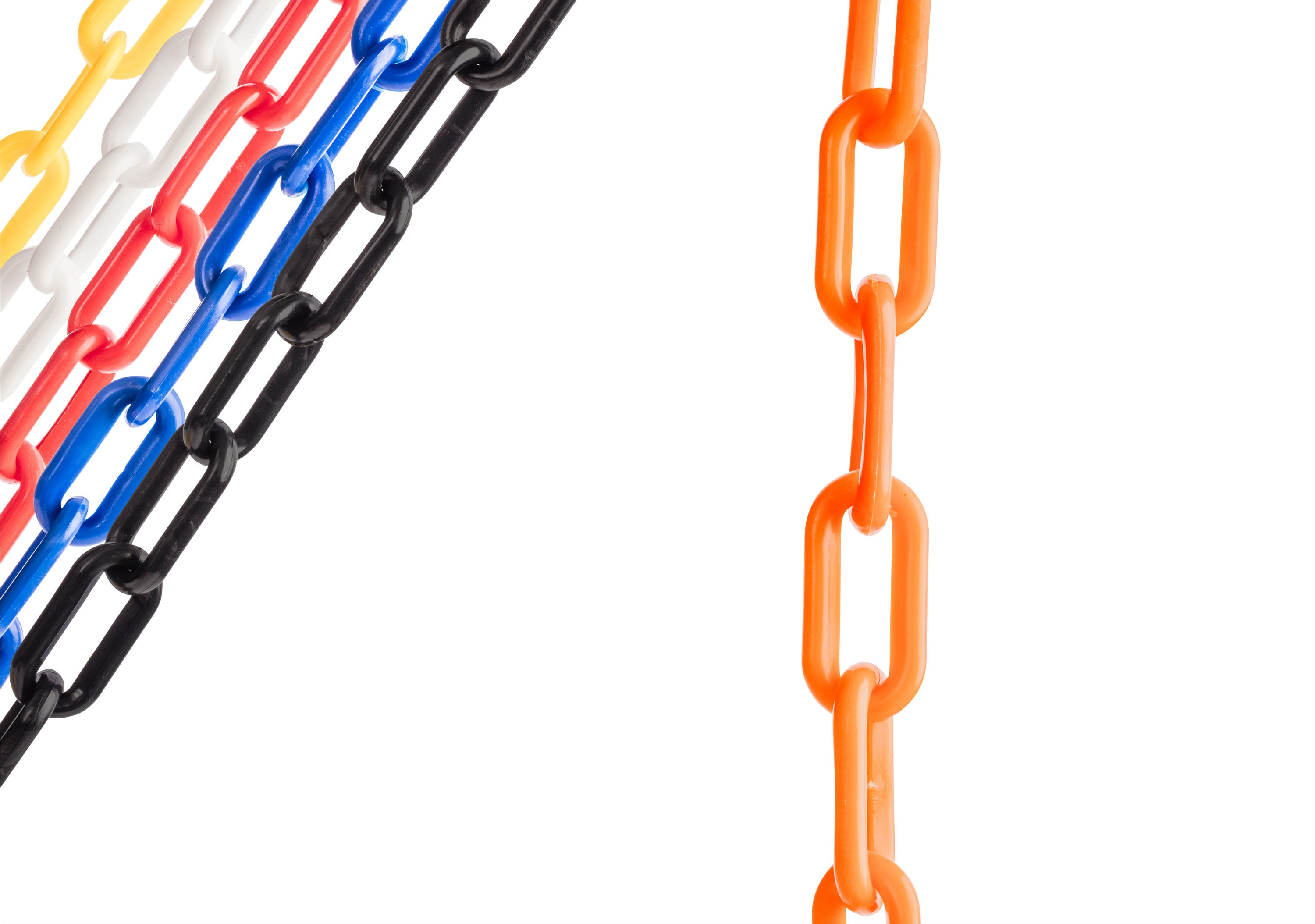 Cadena de seguridad de plástico naranja US Weight Chain Boss con tecnología de protección solar UV resistente - 50 pies U2350ORG