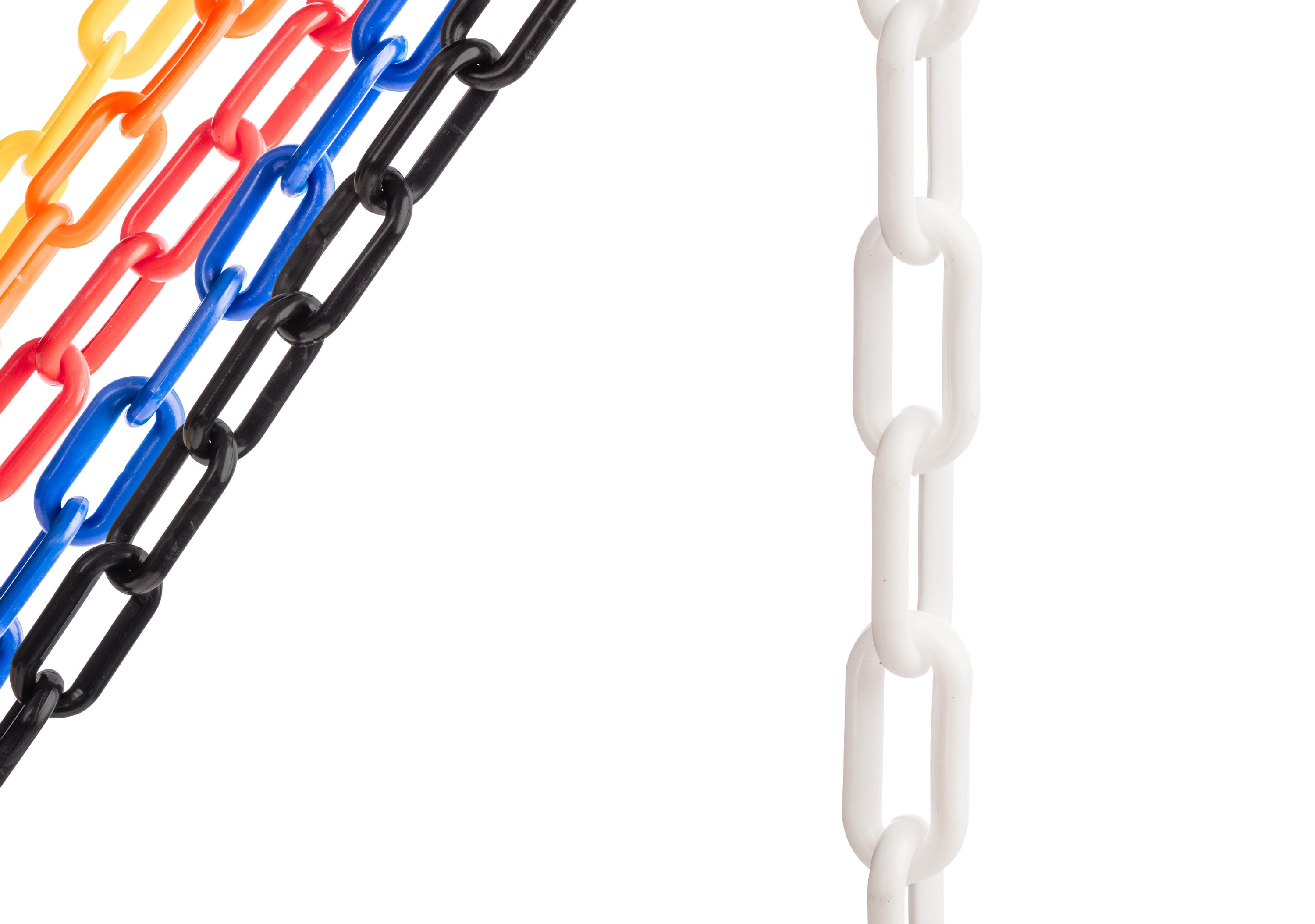 Cadena de seguridad de plástico blanco US Weight Chain Boss con tecnología de protección UV Sun Shield, resistente a los rayos UV - 50 pies U2350WHT