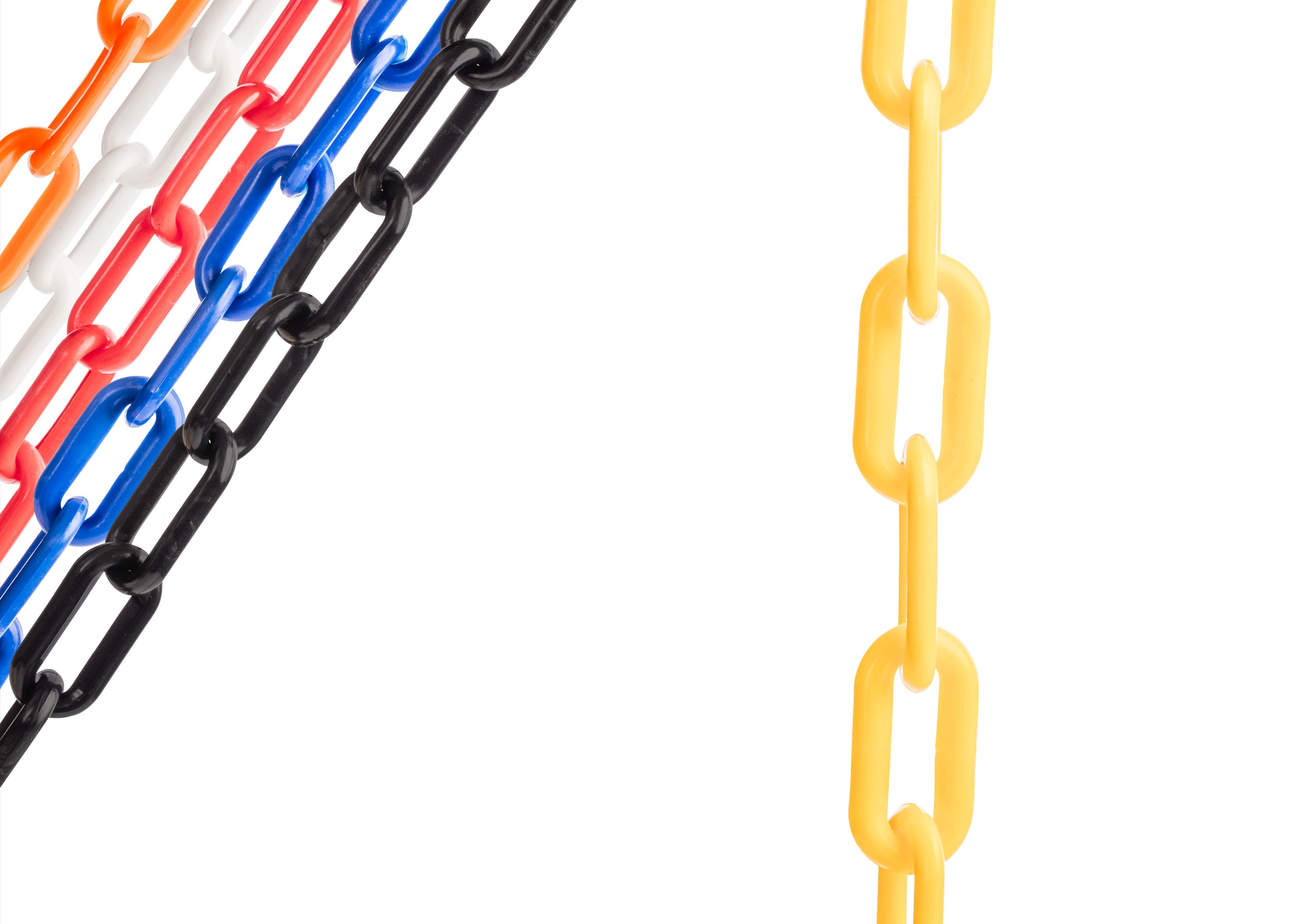 Cadena de seguridad amarilla de plástico US Weight Chain Boss con tecnología resistente a los rayos UV y protección solar - 50 pies U2350YEL