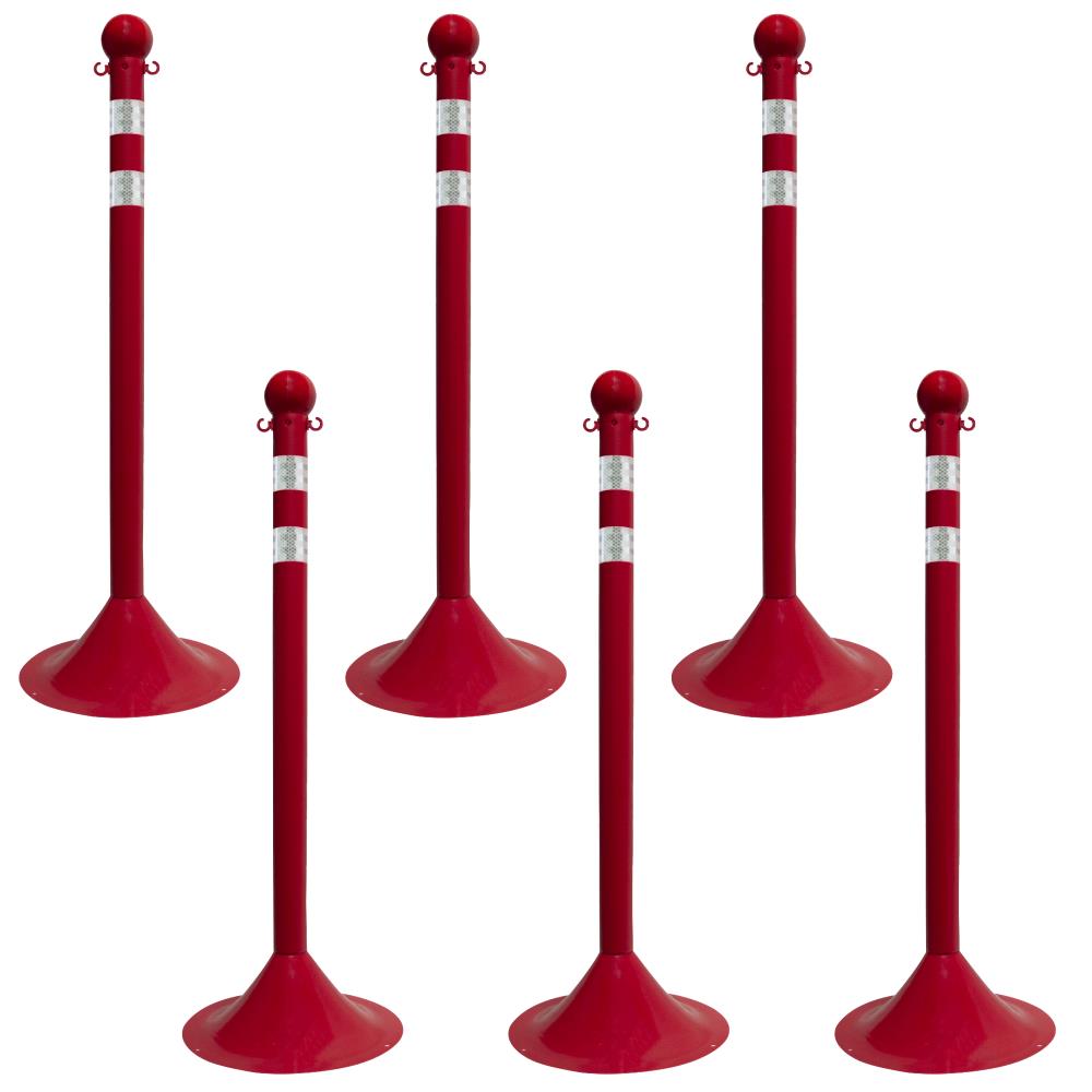Barricada ligera Mr. Chain roja con franjas reflectantes (paquete de 6) 91551-6