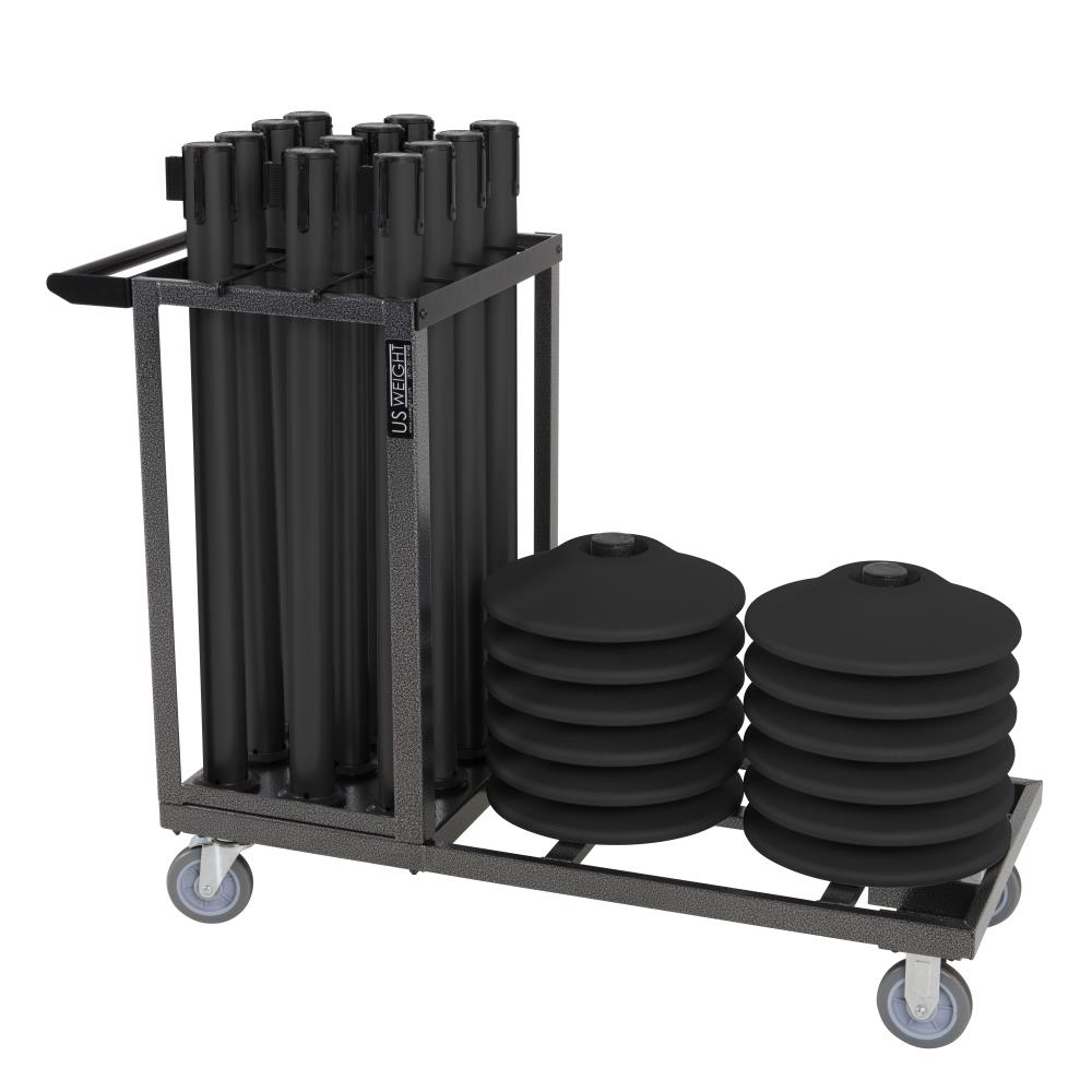 Kit de Carro para Poste "Statesman" de US Weight - 12 Postes de Acero Negro y Carro U2509BLK12