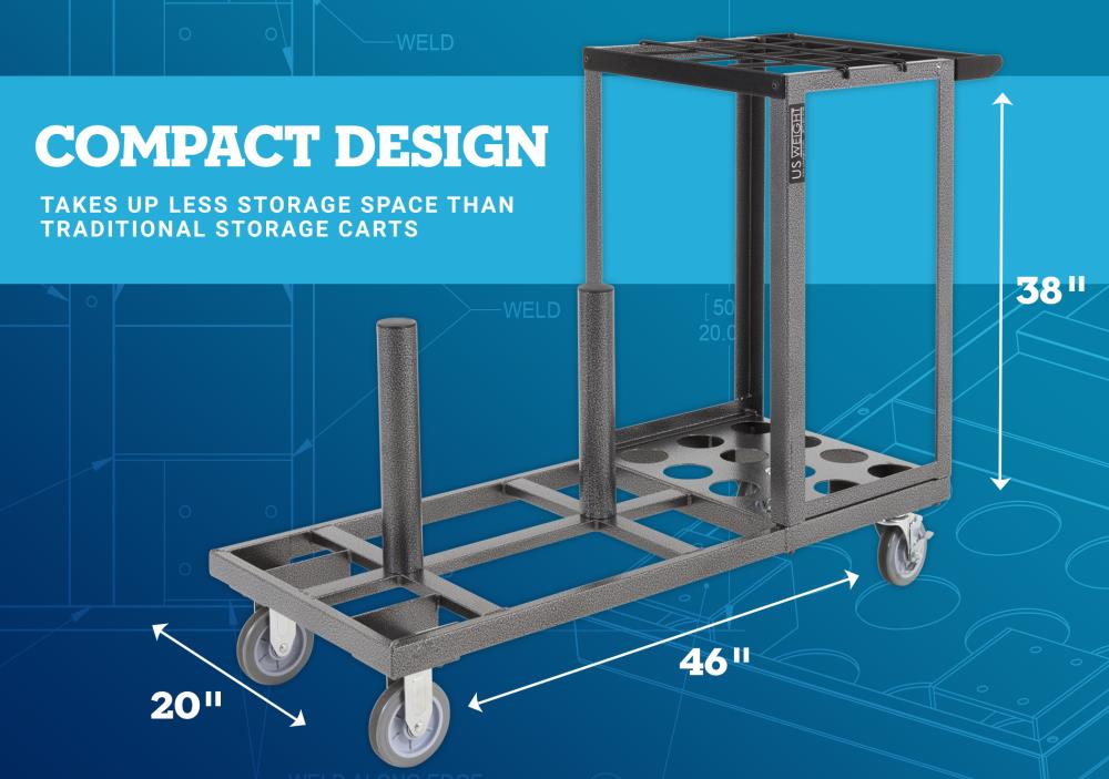 Kit de Carro para Poste "Statesman" de US Weight - 12 Postes de Acero Negro y Carro U2509BLK12