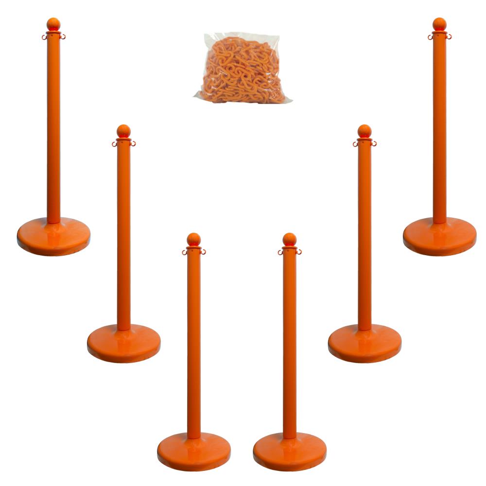 Kit de estanquión y cadena de servicio mediano en naranja de seguridad, Sr. Chain 71112-6