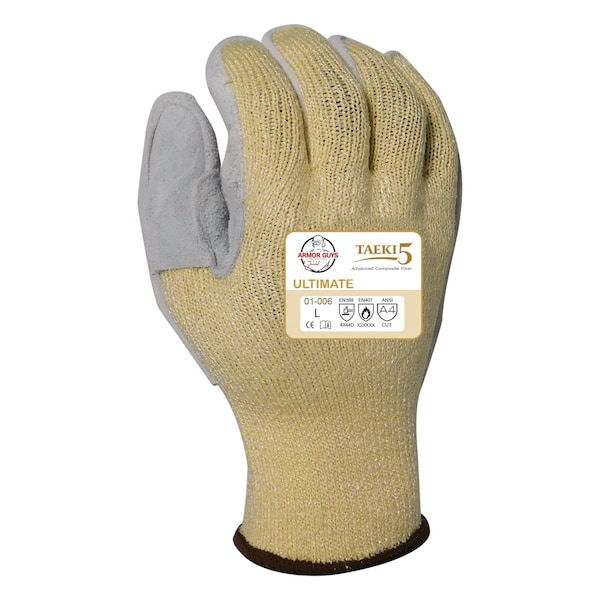 Guantes de protección contra cortes para hombre Armor, Nivel de corte A4, 10g, amarillos, XL - 01-006-XL