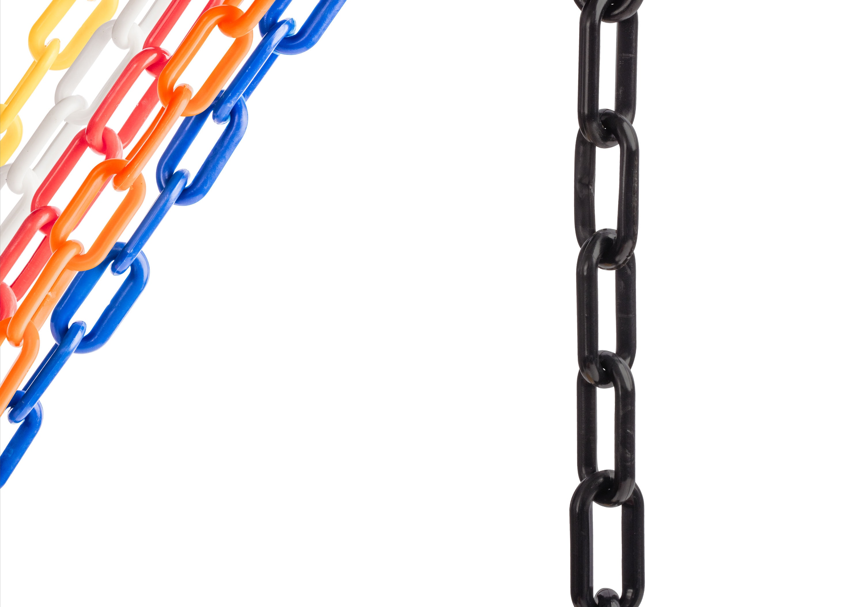 Cadena de seguridad negra de plástico US Weight Chain Boss con tecnología resistente a los rayos UV y protector solar - 100 pies U2351