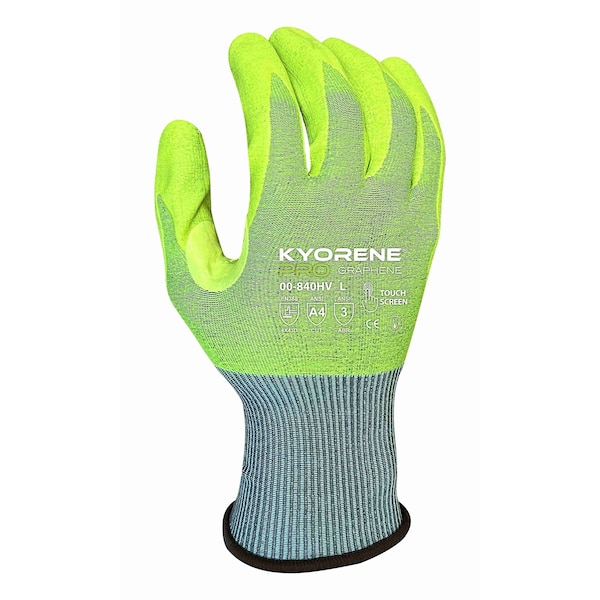 Guantes resistentes a cortes Armor Guys, nivel A4 de corte, 18g, gris/amarillo de alta visibilidad, XS - 00-840HV-XS