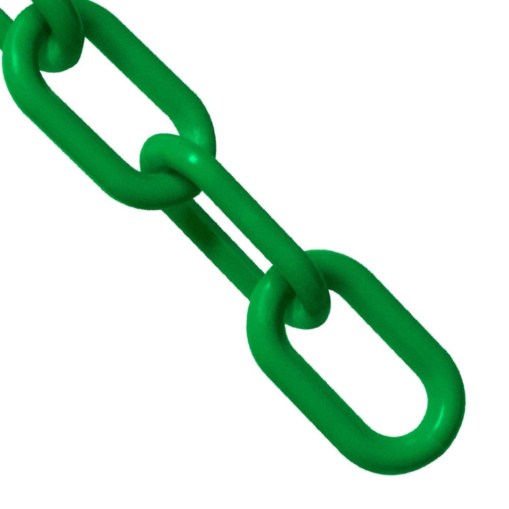 Cadena de plástico verde resistente de 500 pies con eslabones de 54 mm, Mr. Chain 2.