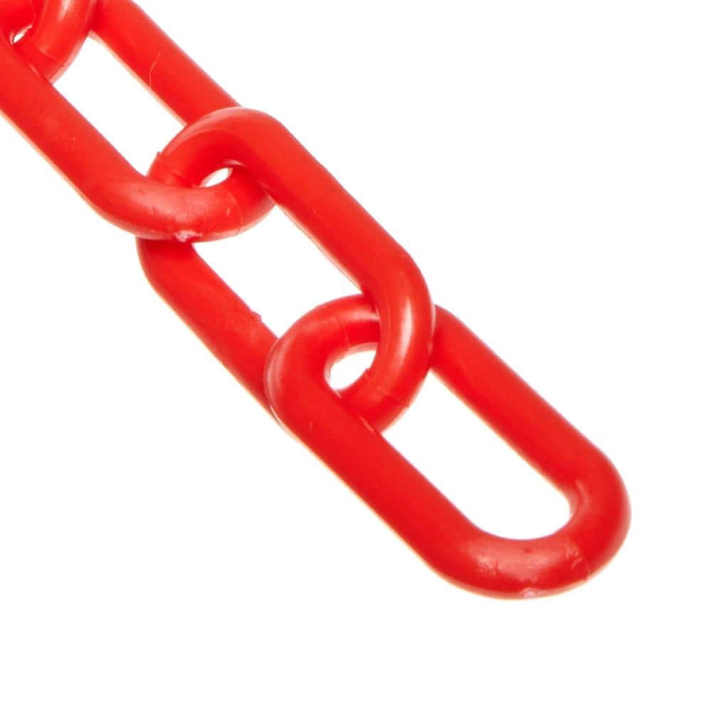 Cadena de barrera de plástico resistente roja de 54 mm x 500 pies, marca Mr. Chain 51005-500