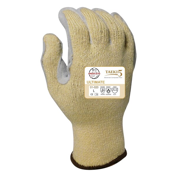 Guantes resistentes a cortes Armor Guys, Nivel de corte A4, 10g, Amarillo, L - 01-020-L