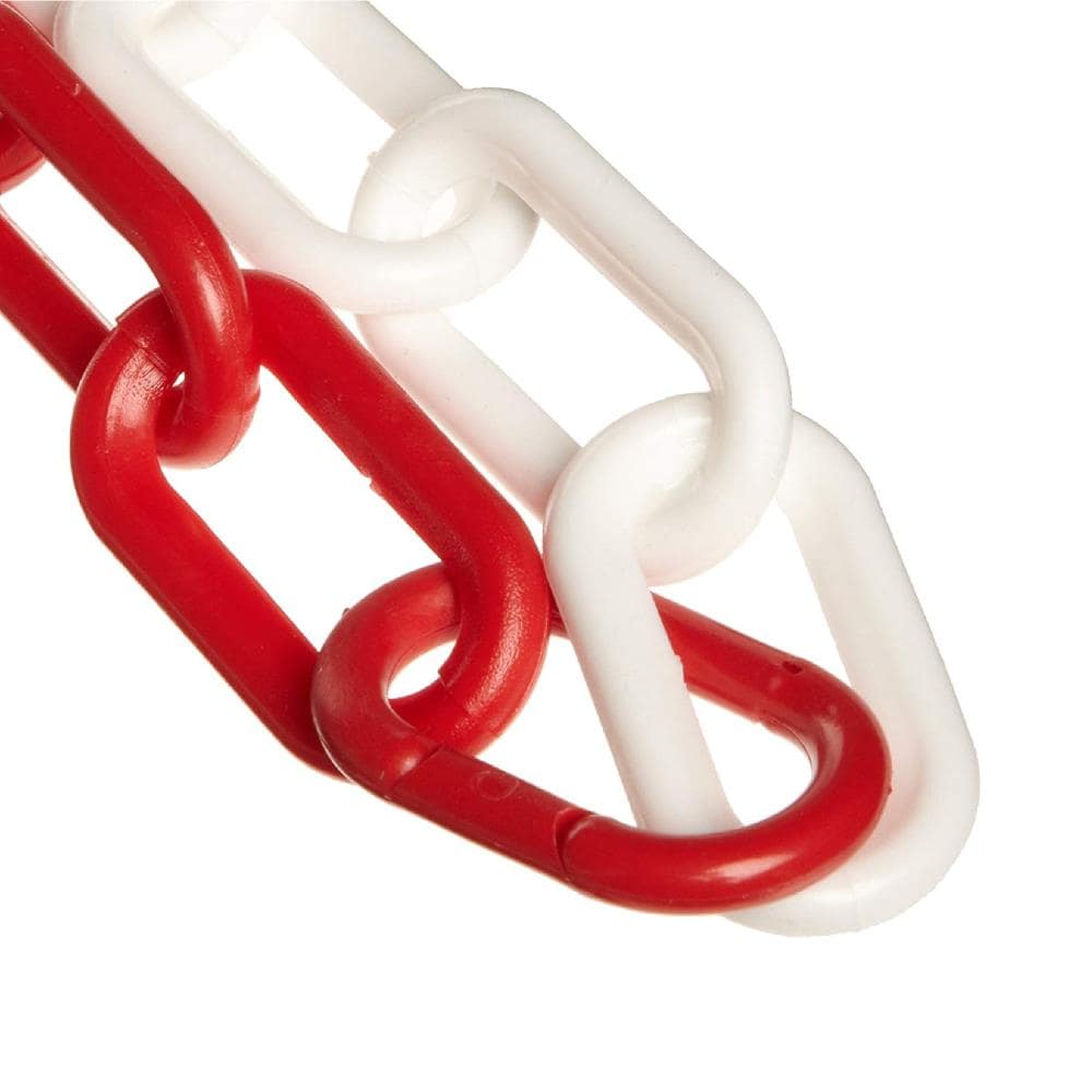 Mr. Chain 2 pulg. (#8, 51 mm) x 100 pies Cadena de barrera de plástico rojo/blanco alternante 50035-100