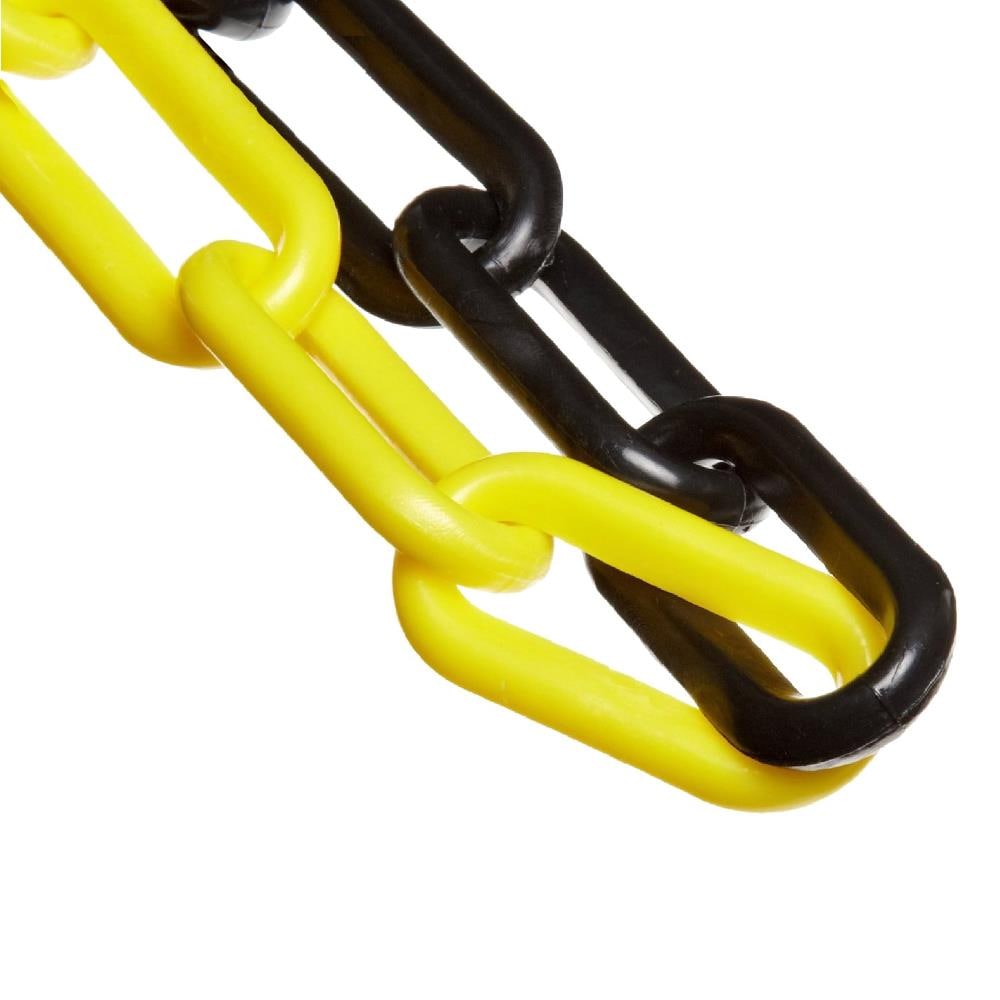 Cadena Plástica de Barrera Negra/Amarilla Alternante de 2 Pulgadas (n.º 8, 51mm) x 100 pies Sr. Chain 50029-100