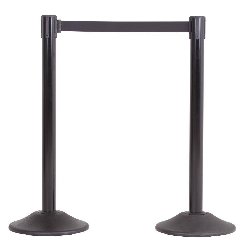 Poste de acero premium negro de alta resistencia US Weight con cinta retráctil negra de 7.5 pies U2102