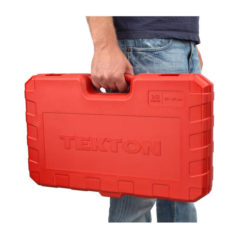 Set de Llave y Trinquete de 1/2 pulgadas de TEKTON con 6 Puntos (52 Piezas) - SKT25201