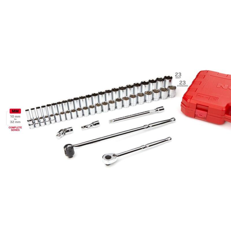 Set de Llave y Trinquete de 1/2 pulgadas de TEKTON con 6 Puntos (52 Piezas) - SKT25201