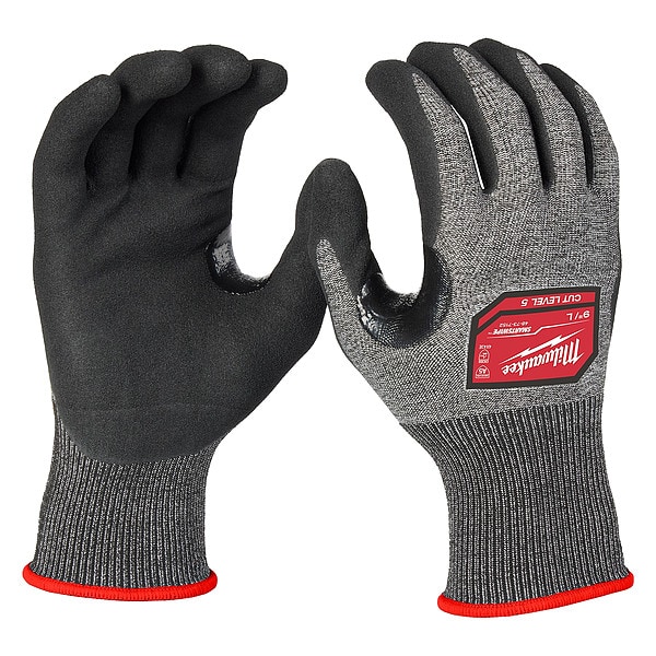 Guantes sumergibles resistentes al corte de Milwaukee Tool, Nivel de corte A5, calibre 18, Talla L - 48-73-7152.