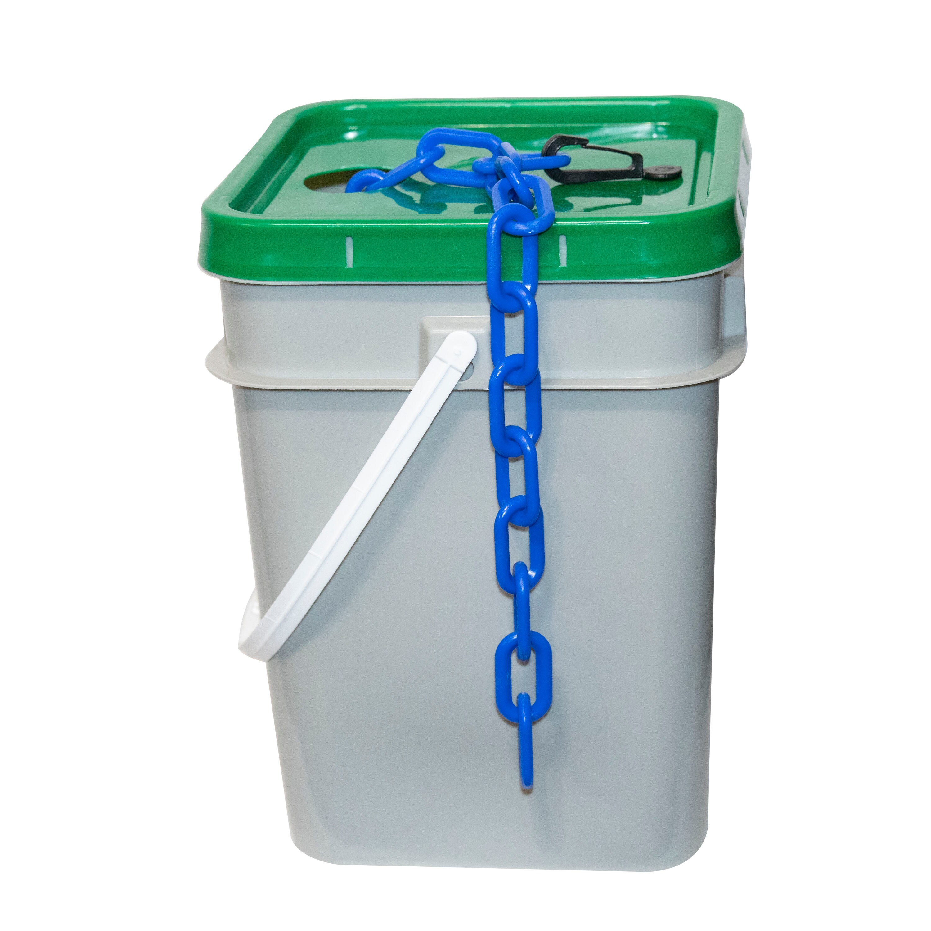 Cadena de plástico azul de alta resistencia de 2 pulgadas (54 mm) x 120 pies en un cubo 51006-P